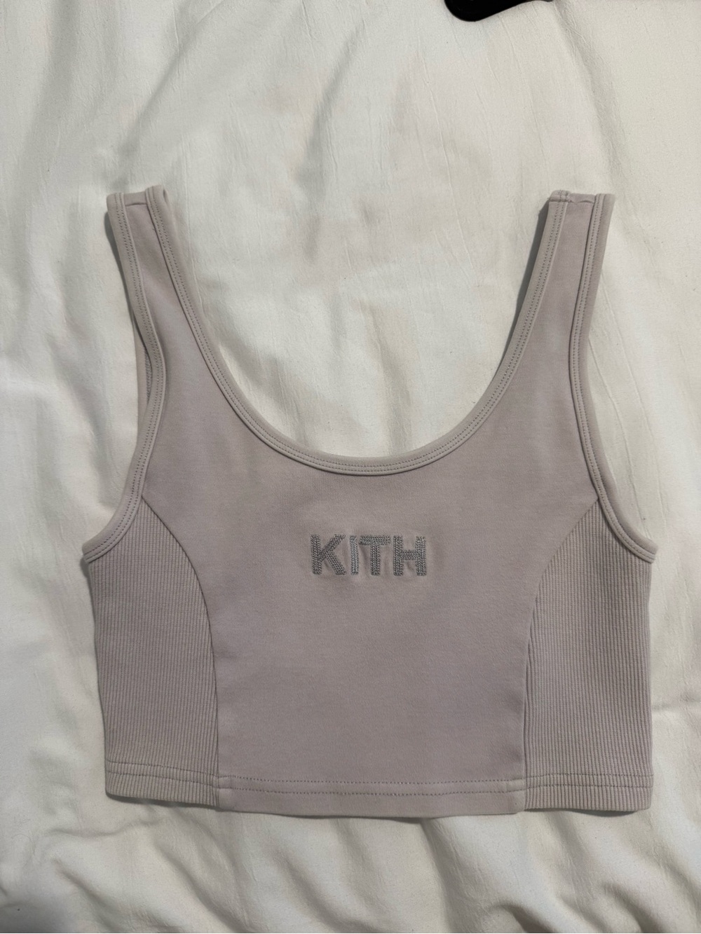 Kith Lilac Ribbed-Panel Cropped Tank